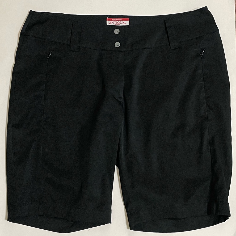 ANTIGUA Desert Dry Womens Black Sun/Outdoors Bermuda Shorts Size 8 - Picture 1 of 12